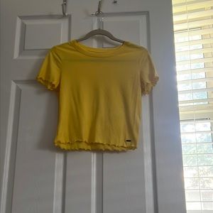 Yellow lettuce trim baby tee